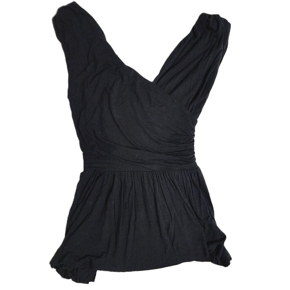 Anthropologie Bailey 44 Womens Black Wrap Look V-Neck Top Size XS - Picture 7 of 8
